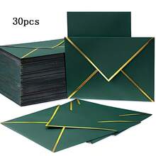 100/50pcs Invitation Envelopes, Wedding Invitations With Envelopes, Paper Envelopes, Gold Foil Double-Sided Printed C6 Envelopes, Size 13.5X18.5cm, Perfect For Graduation, Wedding, Birthday, Baby Shower, Mother's Day Invitations - A - View 17