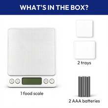 High Precision Digital Food Scale With 0.1g Accuracy And 3kg/6.6lb Capacity, Perfect For Accurate Weighing.Slim And Compact Design Saves Space - Light Grey - View 9