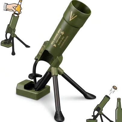 1 cái dụng cụ mở nắp chai kiểu cối giã, tự động đẩy nắp chai, dụng cụ mở nắp chai bia chắc chắn, dụng cụ mở nắp chai hình cối giã độc đáo với chức năng đẩy nắp chai, quà tặng trang trí bàn làm việc tại nhà/quầy bar, quà tặng Ngày của Cha.