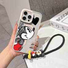 This Disney Mickey Mouse Pattern Lanyard Phone Case Features A Strong Magnetic Closure And Full Coverage Of Acrylic And TPU Material. It's Shockproof, Lightweight, And Suitable For IPhone17/16/11/13/15/15 Plus/15 Pro/15 Pro Max/12/14 Pro Max/11 Pro Max/12 Pro/12 Pro Max/13. It's A Popular Birthday Gift, Business Gift, Durable, Stain-Resistant, And Fingerprint-Resistant New Phone Case For Men And Women. It Also Includes A Mickey Mouse Phone Case And Mickey Mouse Doll Bracelet. Compatible With SamsungGalaxy S20, S21, S22, S23, And S24 Series. It's The Perfect Gift For Friends And Family. This Stylish Phone Case Is Fun, Lightweight, And Durable. IPhone17 Pro Max Phone Case, Minnie Phone Case. - Màu xanh lam - Xem 6