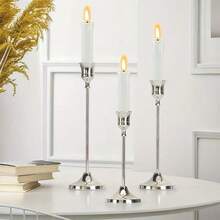 30/12pcs Minimalist Single-Head Electroplated Iron Candle Holder Decor, Romantic European Style Home Candlelight Dinner Wedding Decoration, Table Centerpiece, Suitable For Various Holidays, Room Decor (Candles Not Included) - Multicolor - View 6