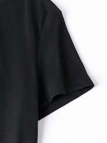 GiftGiftCamiseta Casual con Estampado de Luna y Flores para MujerSuaveSuave - Negro - Ver 4