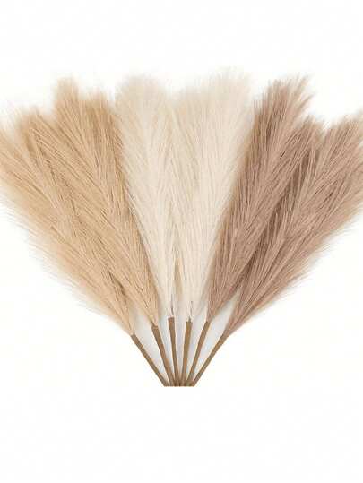 1/10支人造蒲苇草，情人节装饰，21.65英寸/55厘米，粉色、白色、米色，蓬松柔软，波西米亚风装饰，适合万圣节、圣诞节等场合，粉色人造蓬松蒲苇草茎可用于花瓶填充、农舍风、家居装饰、婚礼装饰、房间装饰、秋季装饰、万圣节装饰、教师礼物、大学宿舍必备品、宿舍装饰