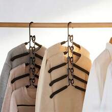 5个装金属加厚节省空间衣架，5合1多层设计，带防滑泡沫垫，适用于外套、毛衣、西装和T恤衫 - 彩色 - 查看 8