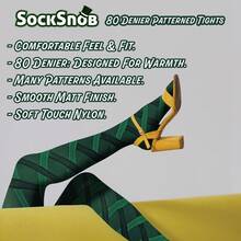 Sock Snob Sock Snob - Ladies Thick Coloured 80 Denier Opaque Patterned Winter Fashion Tights - 阿蓋爾青色 - 查看 3