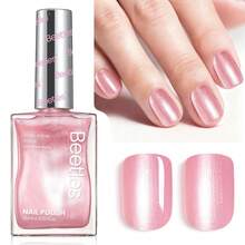 Beetles 15ML Pink Nail Polish - Quick Dry Nail Polish Romantic Reverie Pink Rose Pearl Nail Lacquer Shimmer Fingernail Polish Art Effect For Nail Salon-Quality - Giấc mơ lãng mạn - Xem 1