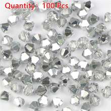 100Pcs Multicolor Austrian Crystal Bicone Beads - 4mm Faceted Glass Spacer Beads For DIY Jewelry Making And Handmade Crafts - One Bag - View 21