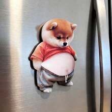 Cute Corgi Anti-Collision Sticker, 3D Stereo Door Wall Fridge Anti-Collision Sticker, Funny Pet Themed Soft Silicone Decorative Sticker, Creative Kawaii Home Decor Accessory, Dog Big Belly Squeeze Stress Relief Anti-Collision Sticker - Suitable For Daily Home Decor Or DIY Creation - Multicolor - View 8