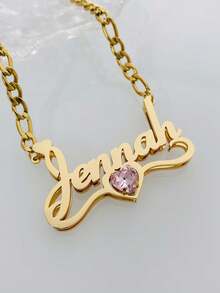 Bộ trang sức khắc tên theo yêu cầu gồm bông tai và dây chuyền, quà tặng trang sức cá nhân hóa. - Kiểu 4 - Xem 10