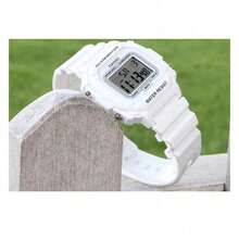 Đồng hồ Casio F-108WHC-7B mặt vuông màu trắng dành cho nữ, đồng hồ đeo tay kỹ thuật số phong cách retro với đèn LED, đồng hồ chống nước hàng ngày dành cho học sinh. - Một cỡ - Xem 8