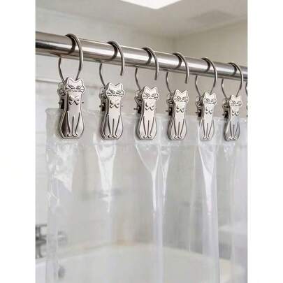 Decorative Shower Curtain Hooks, Heavy Duty Vintage Style Curtain Clips, Movable And Fixable Shower Curtain
