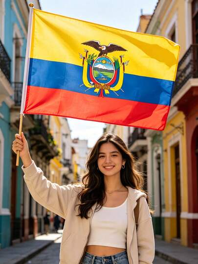 1 Stück Ecuador Nationalflagge 60x90cm, Fanfahne für Fußball-Weltmeisterschaft, Sportveranstaltungen, Nationalfeiertag, Festivalfeier, Bar Dekoration, Outdoor Camping, Innen- & Außenfahne, leuchtende Farben