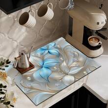 1pc Exquisite Floral Theme Style Coffee Machine Mats, Dish Mats, Tableware Mats, Table Mats, Especially Suitable For Coffee Machines And Coffee Pots, Bar Mats, Bar Accessories, Very Suitable For Kitchen Use. - Multicolor - View 8
