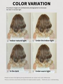 7JHH WIGS Tóc giả ngắn xoăn màu xám nâu cho nữ, dài 14 inch, kiểu tóc bob ombre nâu gợn sóng có mái, chất liệu tổng hợp mềm mại, chịu nhiệt cao cấp, thích hợp sử dụng hàng ngày, dự lễ hội, liên hoan âm nhạc và đi làm. - Màu nâu ombre - Xem 9