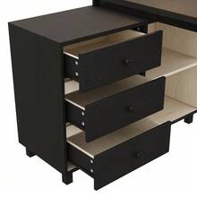 150 X 100 X 76 Cm L-Shaped Desk With Three Drawers, Two Open Storage Compartments, Tubular Steel Legs, Spacious Tabletop, Black And White. - Black - View 6