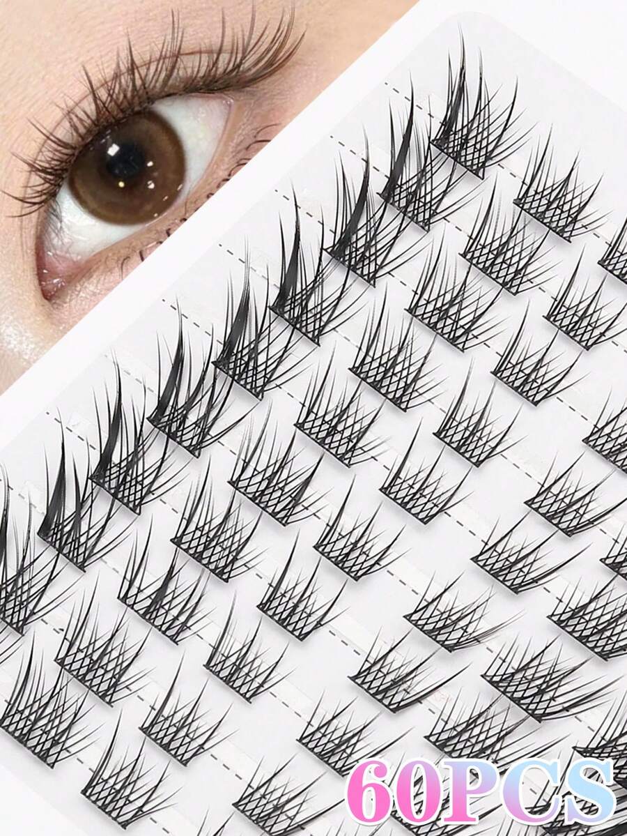 10 Rows Of Soft And Fluffy Tufted False Eyelashes DIY At Home Cat-Eye Style Russian Curl Reusable Suitable For Beginners - View 1