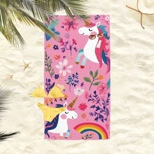 1 Khăn tắm biển hình kỳ lân màu hồng, chất liệu microfiber siêu mềm, cỡ lớn, thấm hút cực tốt, thích hợp cho du lịch, hồ bơi, lặn, lướt sóng, yoga, cắm trại. Có nhiều kích cỡ khác nhau, phụ kiện bãi biển cho bãi biển, hồ bơi, du lịch, cắm trại, yoga. - kỳ lân - Xem 3