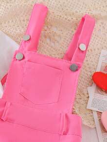 2件套 女童休闲日常甜美清爽上衣+粉色吊带短裙套装，夏季 - 白色 - 查看 7