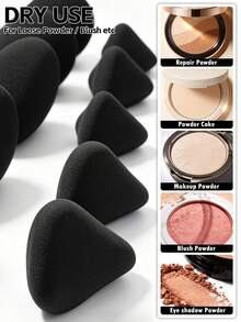 Set de esponjas de maquillaje de polígono negro, grande y pequeño, de uso en seco y húmedo sin látex, suave borla de maquillaje para base, polvo y corrector, 2/4/6/8/12 piezas - Multicolor - Ver 6