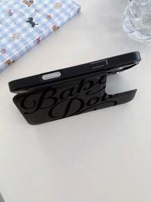 Wallet Phone Case Compatible With Iphone 17/17Air/17Pro/17ProMax, 16/16Plus/16ProMax, 15, 14, 13, 12, Series, Suitable For Galaxy S22, S23, S24, S25 PLUS ULTRA Series, With Card Slots, Pattern Flip Cover, PU Leather Material, With Stand And Card Slots, Suitable For Women And Girls, Decoration/Birthday Gift, Couple .Girlfriend, Boyfriend, Friend Or Yourself, Shockproof And Drop-Proof, Baby Doll Cursive Print Pattern, Waterproof And Scratch-Resistant - 黑色 - 查看 3