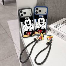 This Disney Mickey Mouse Pattern Lanyard Phone Case Features A Strong Magnetic Closure And Full Coverage Of Acrylic And TPU Material. It's Shockproof, Lightweight, And Suitable For IPhone17/16/11/13/15/15 Plus/15 Pro/15 Pro Max/12/14 Pro Max/11 Pro Max/12 Pro/12 Pro Max/13. It's A Popular Birthday Gift, Business Gift, Durable, Stain-Resistant, And Fingerprint-Resistant New Phone Case For Men And Women. It Also Includes A Mickey Mouse Phone Case And Mickey Mouse Doll Bracelet. Compatible With SamsungGalaxy S20, S21, S22, S23, And S24 Series. It's The Perfect Gift For Friends And Family. This Stylish Phone Case Is Fun, Lightweight, And Durable. IPhone17 Pro Max Phone Case, Minnie Phone Case. - Hồng - Xem 2