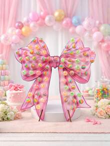 1 Conjunto de Suporte de Exibição de Pirulitos de Madeira em Forma de Laço Rosa de Vários Tamanhos, Suporte de Exibição de Pirulitos de Madeira com Design de Laço Rosa Adequado para Festa de Aniversário, Casamento, Decoração de Mesa de Festa de Revelação de Género, Suporte de Exibição de Pirulitos Doméstico, Suporte de Exibição de Alimentos para Festa, Suporte de Sobremesa para Festa de Aniversário, Casamento, Evento Doméstico, Suporte de Exibição de Pirulitos de Madeira, Suporte de Cozinha para Chá de Bebé e Revelação de Género, Decoração de Chá de Bebé - Arco - Ver 9