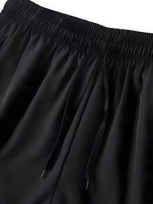 1 Pc (Not A Multi-Piece Set, Color Shipped At Random) Unisex Casual Shorts, Suitable For Everyday Outfits And Home Wear, Suitable For All Seasons, Loose And Comfortable, Single Pair Of Shorts, 1 Random Color - màu đen - Xem 3
