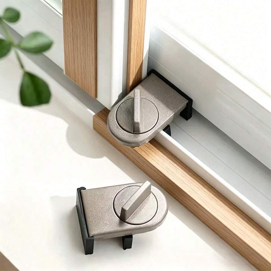 Khóa an toàn cửa sổ trượt, chốt cửa sổ chống cạy phá, khóa an toàn cho trẻ em, chốt cửa sổ không cần khoan, đảm bảo an ninh nhà cửa. - A - Xem 1
