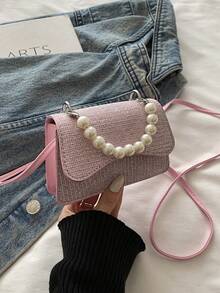 This Brand New 1pc Pearl Handbag Is Casual, Minimalist And Fashionable, Featuring A Flip-Top Design And Non-Adjustable Shoulder Strap, Very Suitable For Daily Outings, Shopping And Travel. The Compact And Portable Size Can Easily Accommodate Daily Essentials. This Versatile Item Is Popular Among Fashion Enthusiasts, Suitable For Various Styles And Occasions. It Also Makes An Excellent Gift For Friends. - Multicolor - View 14