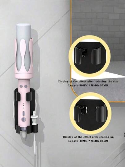 1pc Hair Curler Straightener Holder, Wall Mounted Hair Dryer Comb Organizer, Punching Free Hair Curler Straightener Rack, Bathroom Home Accessories, Storage Tools