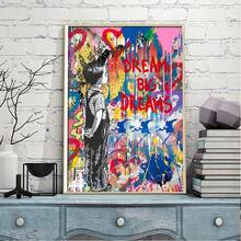 Poster, Anak Abstrak, Poster dan Cetakan, Seni, Grafiti, Kanvas, Lukisan, Gambar Dinding Jalanan Populer, Dekorasi Rumah, Karya Seni - Beraneka warna - View 5