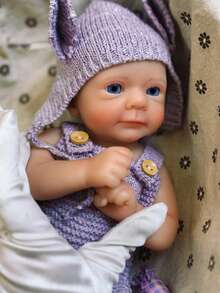1 PC 33 CM / 13 Inch Painted Silicone Girl Felicia Baby Reborn Dolls Full Body Soft Solid Silicone Waterproof Anatomically Accurate Play Doll Toy For Girls Birthday And Christmas Gift - Multicolor - View 4