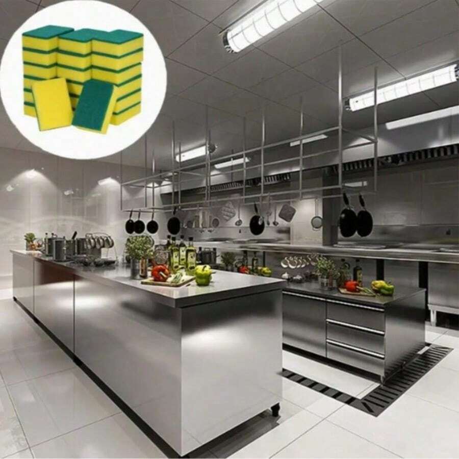 24片装厨房清洁海绵,防刮洗碗海绵,适用于酒店/餐厅/商业用途,厨房清洁海绵,洗碗布,清洁海绵,防刮洗碗海绵,厨房清洁海绵,洗碗布,多用途清洁海绵,双面清洁垫,高品质厨房洗碗海绵,耐用防刮海绵,超强吸水,清洁用品 - 查看 1