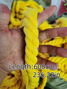 拔河绳（非专业）2cm粗*600cm/150cm长，手工猫抓柱，花园绑扎装饰绳，花艺配件，扭结 - 杏色 - 查看 31