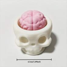 Pressable Brain And Skull Replica - Realistic And Soft Psychological Model With Expressive Eyes, Durable Plastic For Indoor And Outdoor Decoration, Suitable For Halloween, Neuroscience Parties, Home, Office - Pressable Skull And Brain For Anatomical Display, A Scary And Educational Gift For Horror Enthusiasts And Science Fans - 查看 4