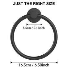 1pc Heavy Duty Towel Rack, Towel Ring - Bathroom & Kitchen Wall Mounted Towel Holder, Modern Round Towel Bar With Thick Ring Towel Rack Hardware Set - Multicolor - View 4