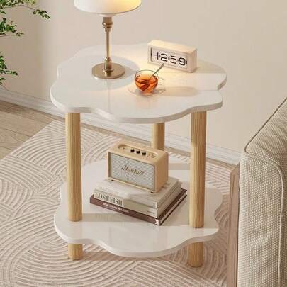 Bàn phụ bằng gỗ kiểu dáng tối giản, bàn phụ 2 tầng cho phòng khách và phòng ngủ, trang trí nhà hiện đại.