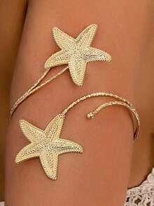 1pc Fashionable Exaggerated Butterfly Metal Arm Cuff For Women, Suitable For Parties And Occasions, Perfect Christmas/Valentine's Day Gift - Vàng 2 - Xem 4