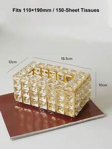 Luxury Crystal Tissue Box, Gold/Silver Shiny Diamond-Shaped Napkin Holder, Decorative Acrylic Tissue Paper Organizer, Suitable For Bathroom, Vanity, Hotel, Restaurant, Wedding And Home Decor - Multicolor - View 11