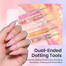 Beetles 31pcs Nail Art Brushes With Case - Confetti Nail Art Pens Dual Ended Dotting Tools Striping Liner Brushes For Nails 3D Flower Sculpting Tools Palette Holder DIY Home Salon Manicure Design Set - Bộ 31 cọ vẽ móng nghệ thuật kèm hộp đựng. - Xem 3
