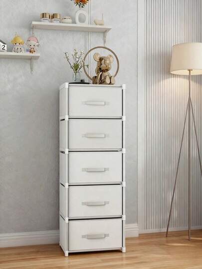 خزانة تخزين بلاستيكية بيضاء سعة كبيرة، منظم أدراج متعدد الطبقات، صندوق تخزين قائم بذاته للملابس والمستحضرات التجميلية والألعاب