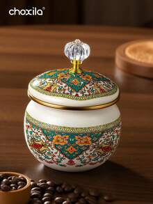 choxila 1pc 1.2L Large Capacity Enamel Floral Pattern Handle Drip Coffee Pot, Suitable For Induction Cooktop And Gas Stove To Brew Coffee Or Tea - Russian Flower Waist Enamel Pot - View 10