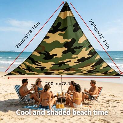 Outdoor Camping Camouflage Sunshade Sail, 420D Oxford Waterproof Oilcloth, Courtyard/Swimming Pool/Camping Terrace Outdoor Rainproof Sunshade Cloth Sunshade Canopy