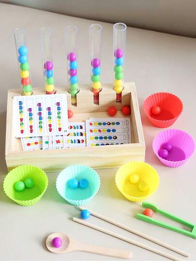 1件装幼儿计数、颜色分类和堆叠玩具，镊子颜色分类套装，蒙特梭利学前幼儿园学习活动，STEM数学教具，精细动作技能教育