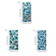 1/3pcs Leaf Frosted Static Cling Window Film, Natural Fresh Atmosphere, Static Adsorption Privacy Window Film, No Glue Heat Resistant Removable, Suitable For Home Windows, Bathroom Doors, Office Glass Decor - Green Leaf Electrostatic Abrasive Film - View 2