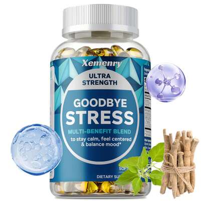 XEMENRY Stress Relief Capsules With GABA, L-Theanine - Reduce Fatigue, Promote Brain Cell Activity, Provide Energy And Focus, Immunity - 120 Capsules