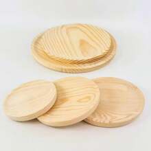COSHANO 6x Plato de madera para pulpo, pizza, charcuteria, quesos, tapas, entrantes, vajilla para comida, tabla de picar (6x 16cm) - Marrón - Ver 7