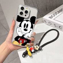 This Disney Mickey Mouse Pattern Lanyard Phone Case Features A Strong Magnetic Closure And Full Coverage Of Acrylic And TPU Material. It's Shockproof, Lightweight, And Suitable For IPhone17/16/11/13/15/15 Plus/15 Pro/15 Pro Max/12/14 Pro Max/11 Pro Max/12 Pro/12 Pro Max/13. It's A Popular Birthday Gift, Business Gift, Durable, Stain-Resistant, And Fingerprint-Resistant New Phone Case For Men And Women. It Also Includes A Mickey Mouse Phone Case And Mickey Mouse Doll Bracelet. Compatible With SamsungGalaxy S20, S21, S22, S23, And S24 Series. It's The Perfect Gift For Friends And Family. This Stylish Phone Case Is Fun, Lightweight, And Durable. IPhone17 Pro Max Phone Case, Minnie Phone Case. - Hồng - Xem 7