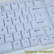 White Jade Themed Crystal Keycap Set OEM Profile PC Material Semi-Transparent, MX Switch Compatible 6.25U Spacebar, Gaming Office Mechanical Keyboard Keycaps DIY Replacement - View 3