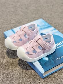 1 Pair Unisex New Breathable Flat Cute Open-Toe Sandals, Soft Non-Slip Infant Casual Toddler Shoes, Fashion Versatile Student Sports Sandals, Suitable For Summer - Pink - View 3